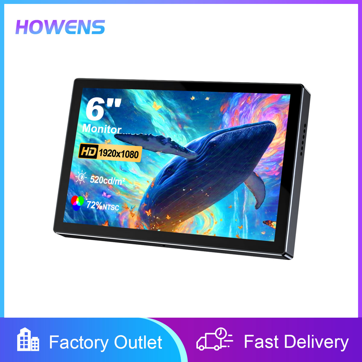 Gaming Console And Monitor - 6 Inch Portable Monitor HD 1080P