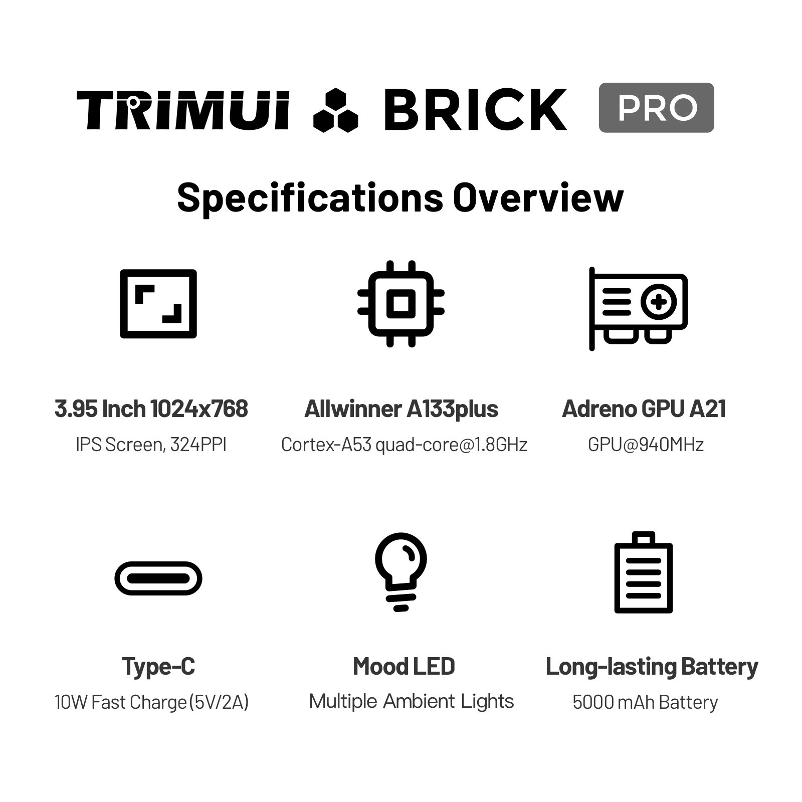 TRIMUI Brick Pro TG4040 Retro  - огляд і ціна Gaming Console Handheld Retro